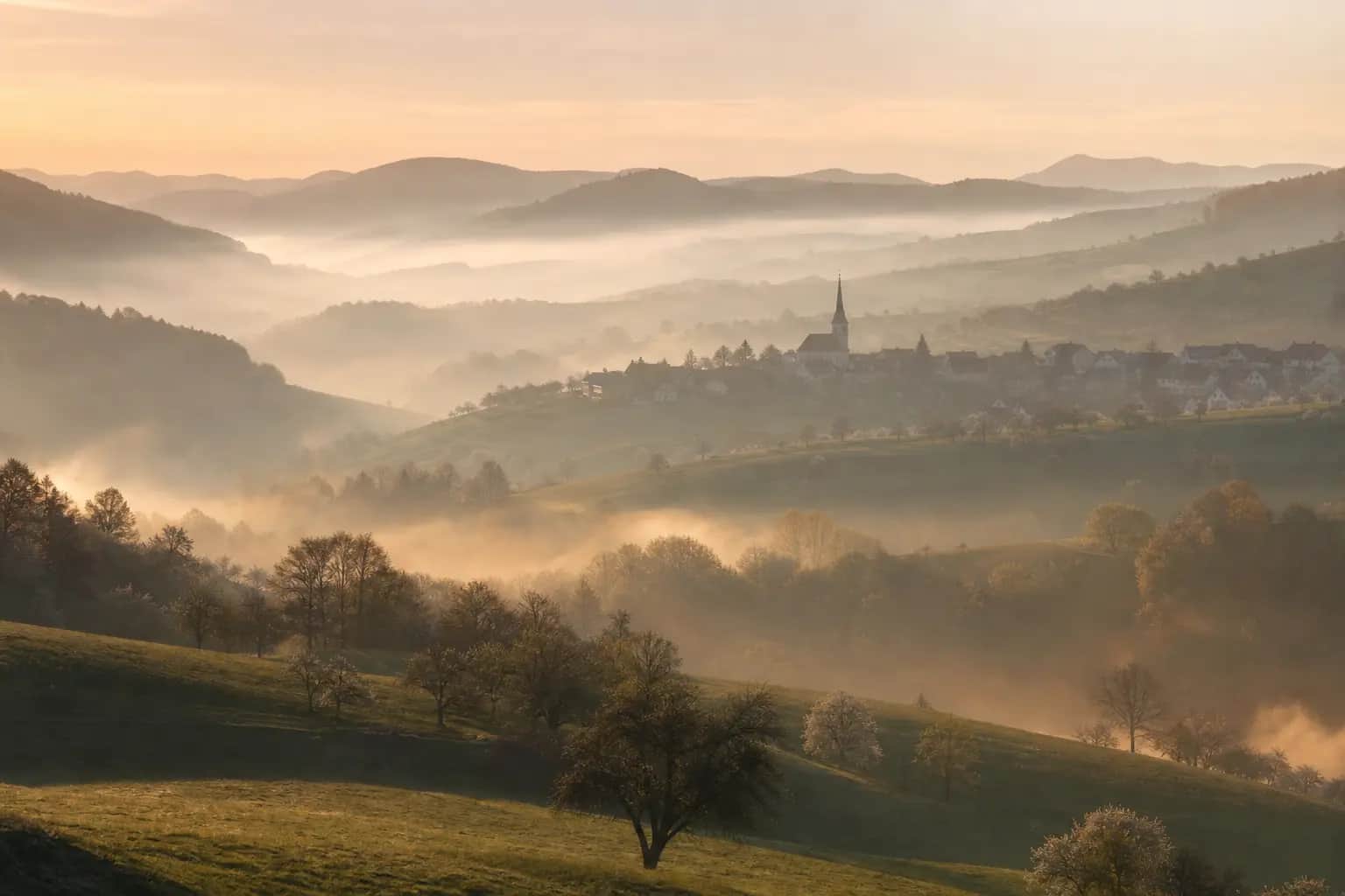 Stimmungsvoller Blick auf die Region Affalterbach – Pieta Bestattungen ist hier für Sie da